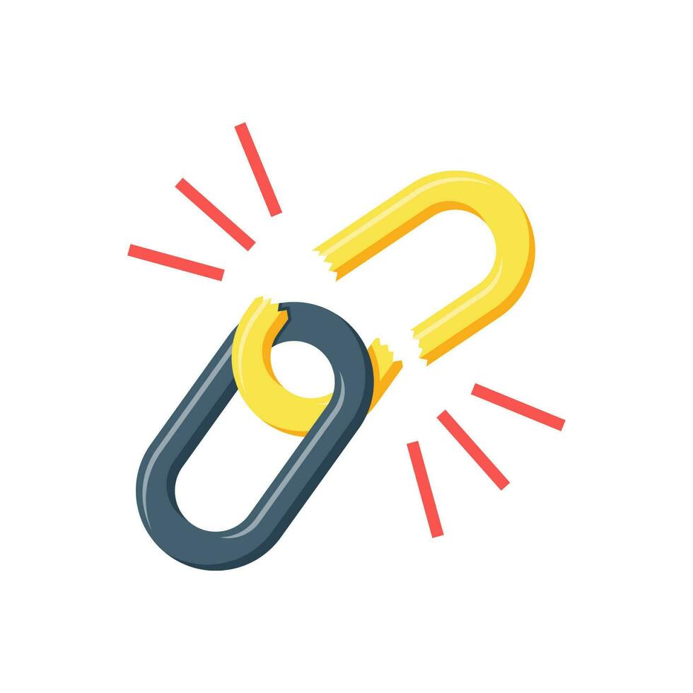 Broken chain link vector
