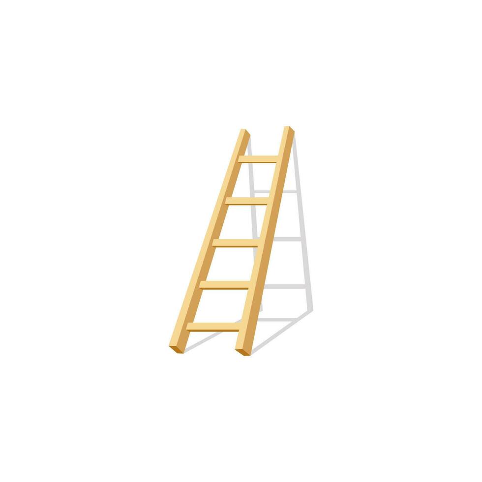 vector wooden ladder isolated on white background