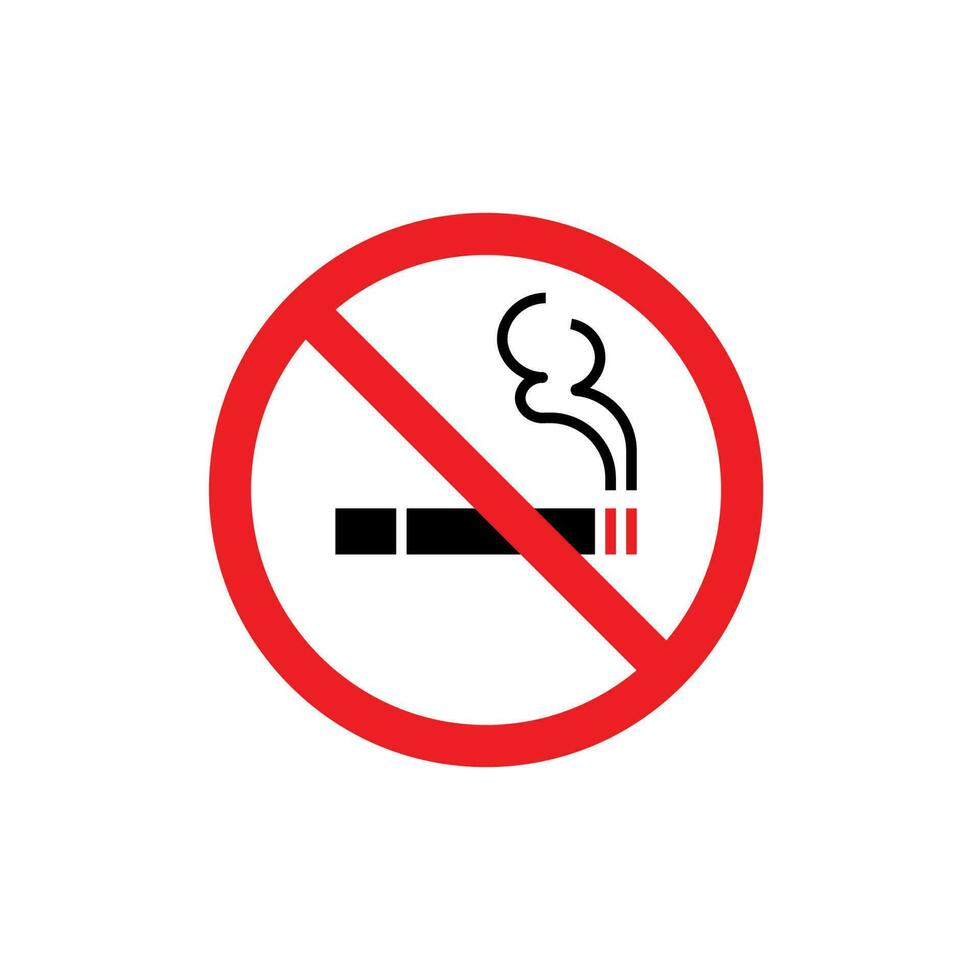 No de fumar firmar aislado en blanco antecedentes vector