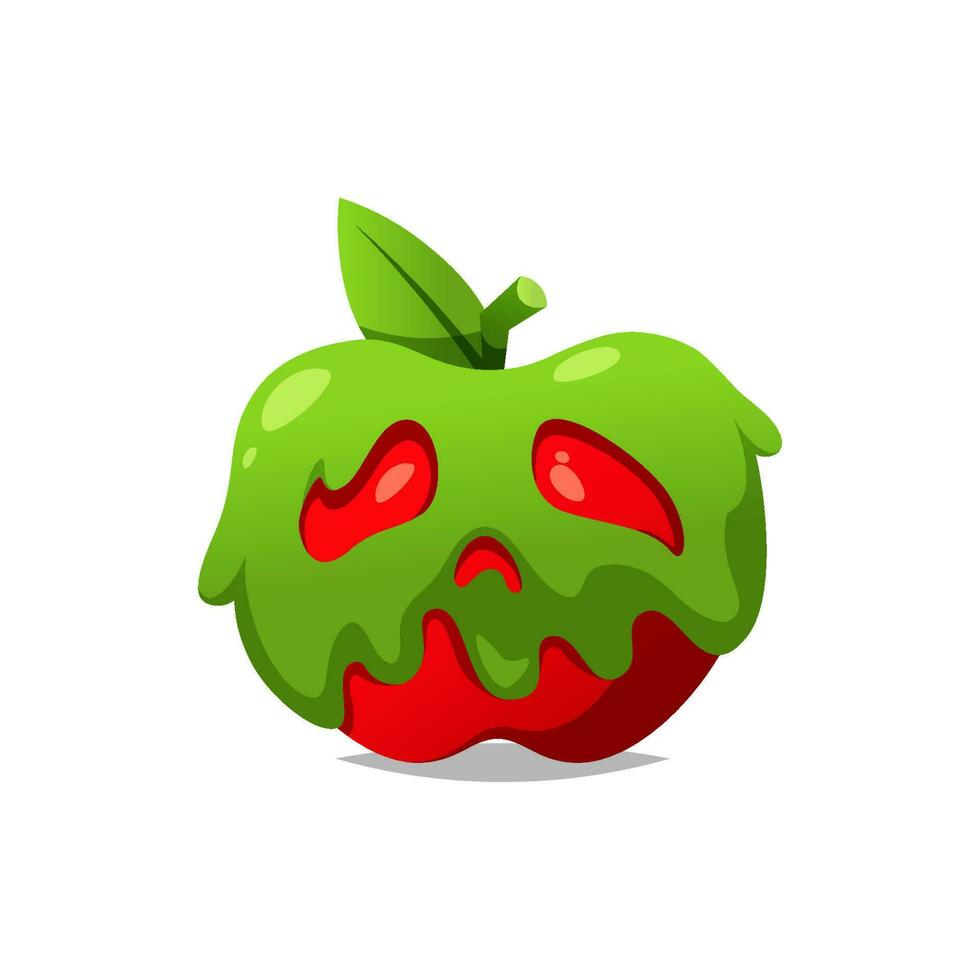 poison apple. vector poisoned apple.