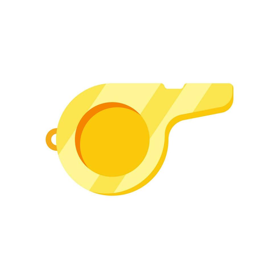Golden whistle flat art vector