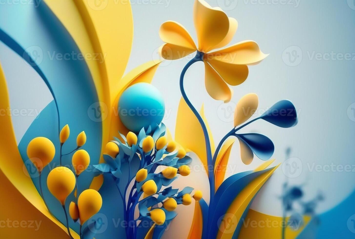 Blue and yellow floral background 24086498 Stock Photo at Vecteezy