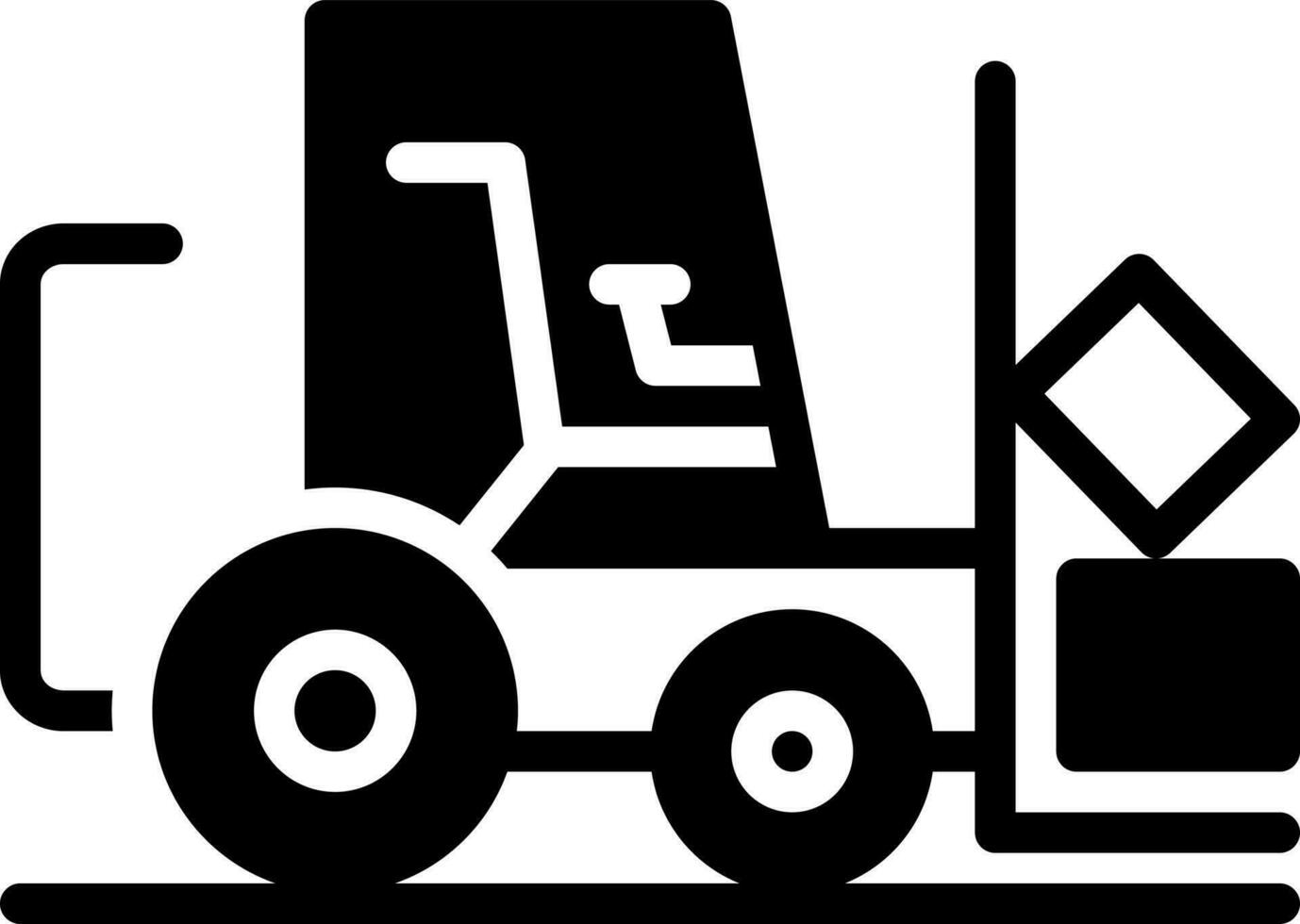 solid icon for fork lift vector