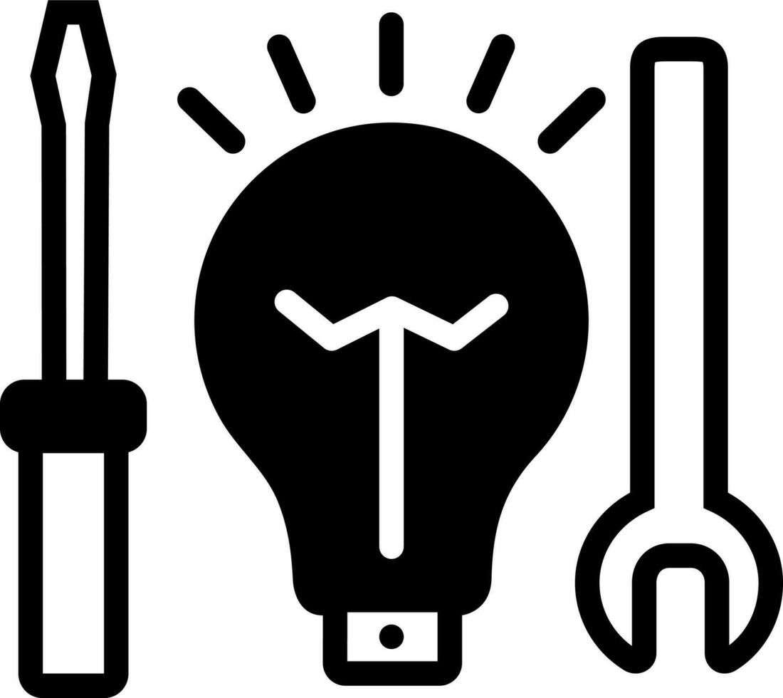 sólido icono para eléctrico Servicio vector