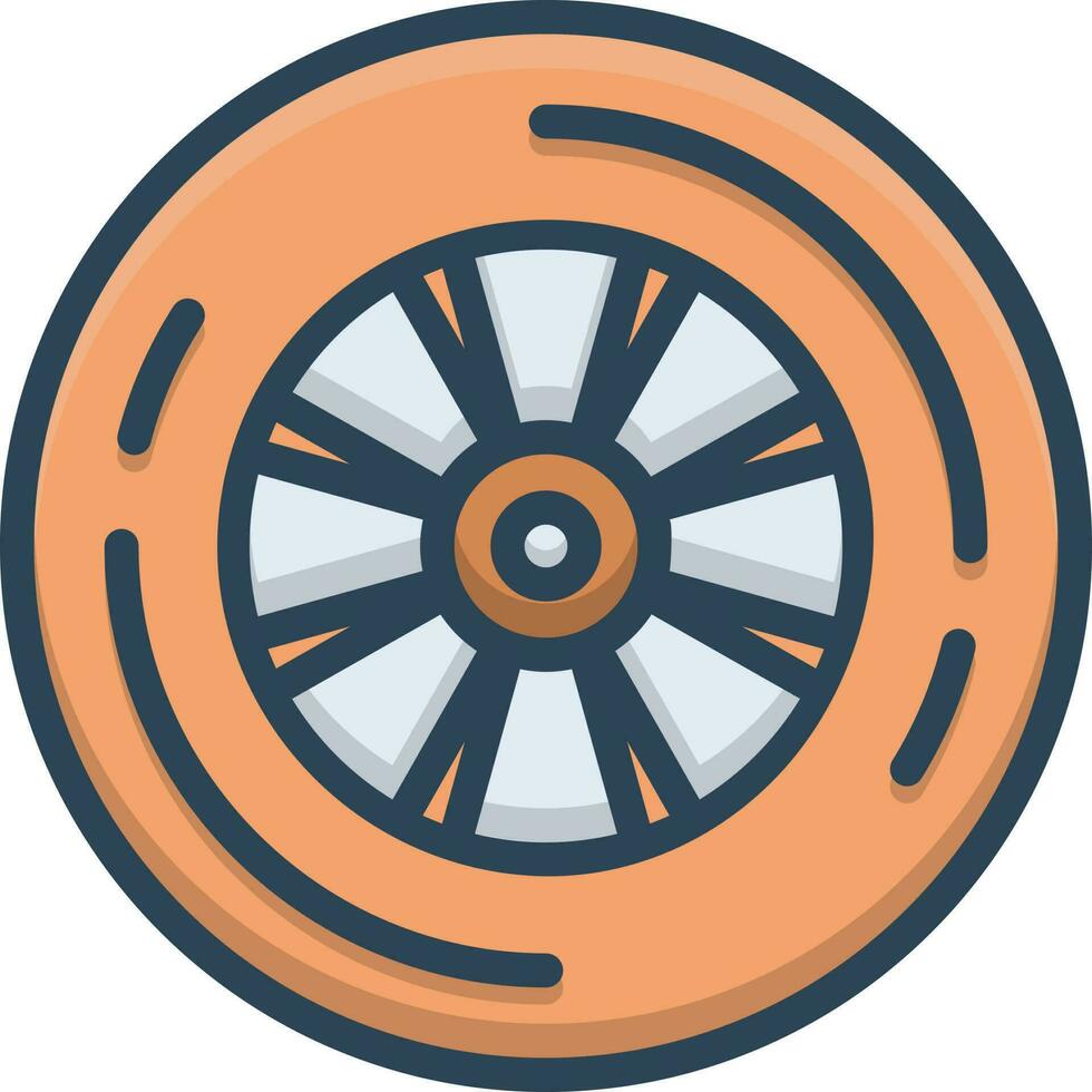 color icon for wheel vector