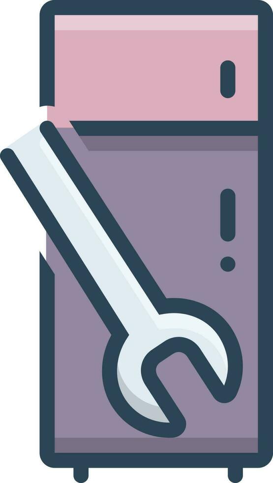 color icon for refrigerator repair vector