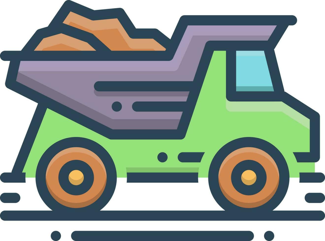 color icon for dump truck vector