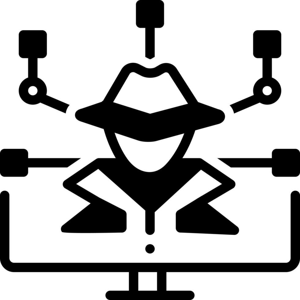 solid icon for cyber crime vector