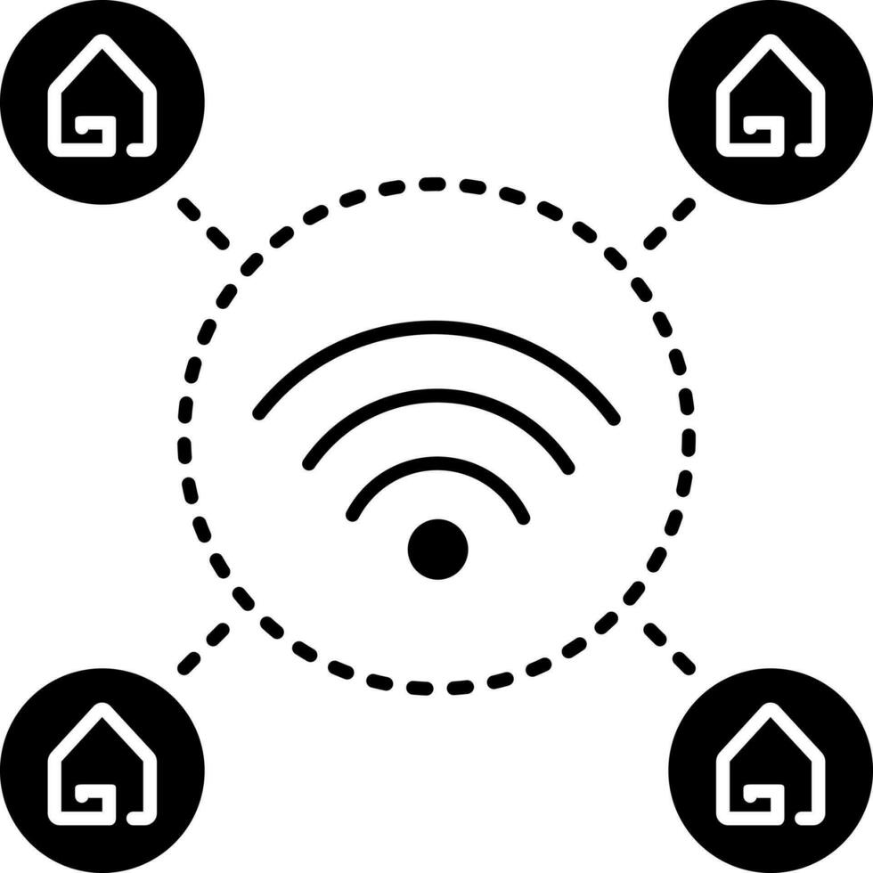 solid icon for wifi home vector