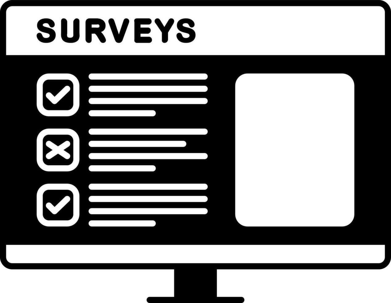 solid icon for surveys vector