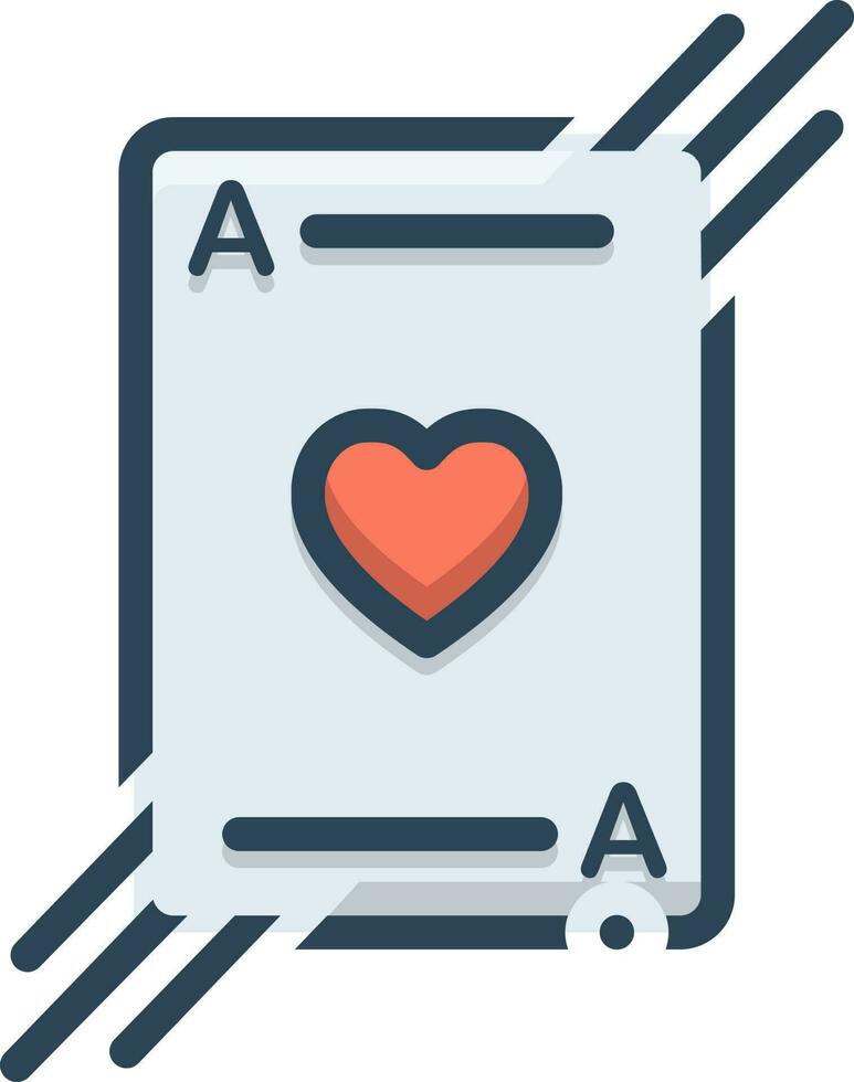 color icono para jugando tarjeta vector