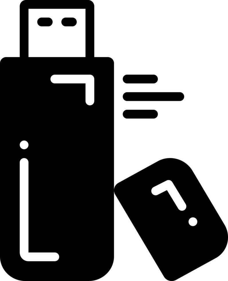 solid icon for flash drive vector