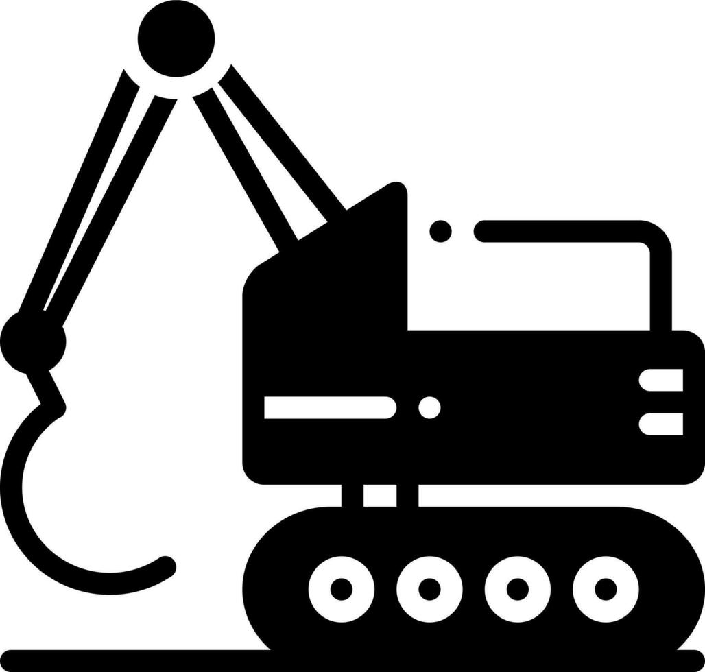 solid icon for excavator vector