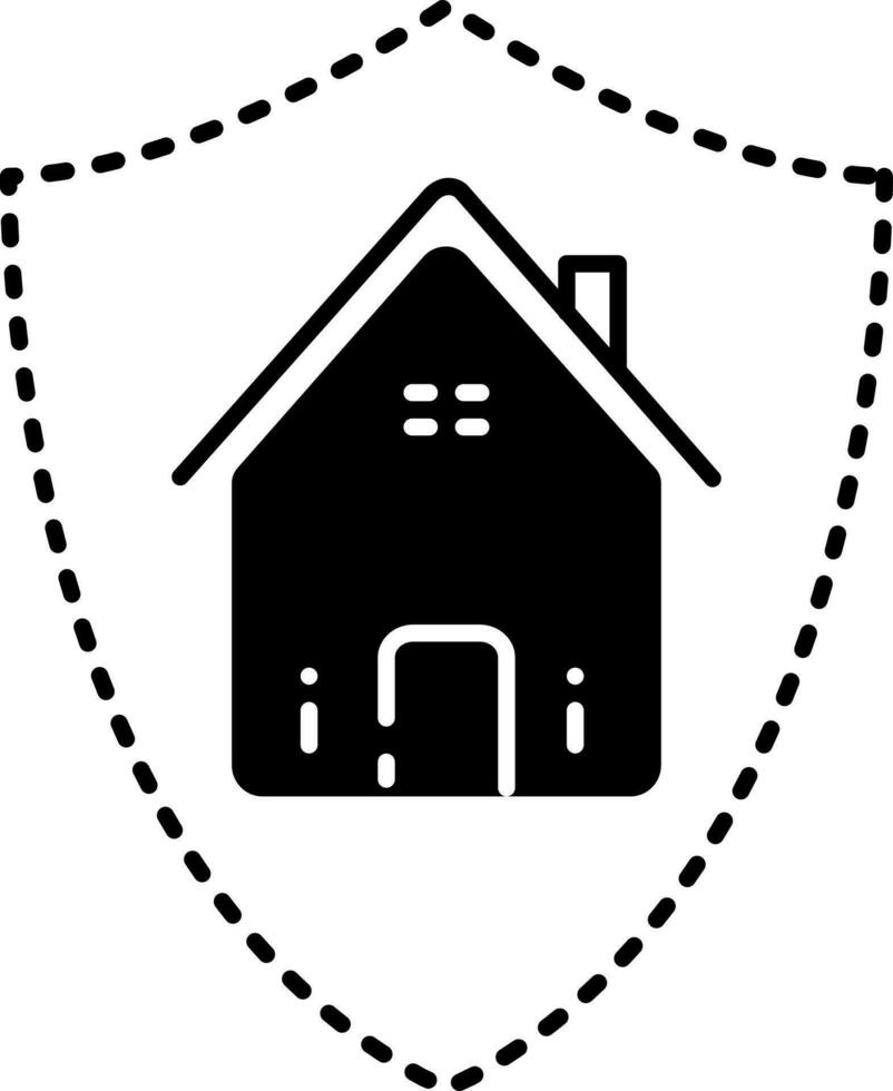 solid icon for home insurance vector