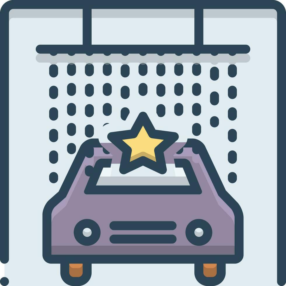 color icon for car spa vector