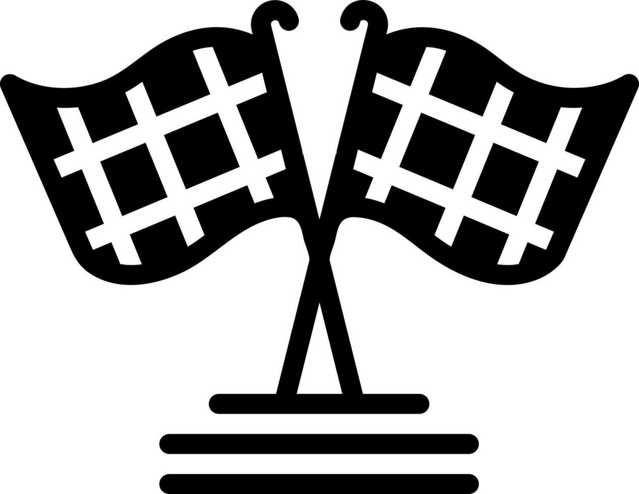 sólido icono para carrera bandera vector