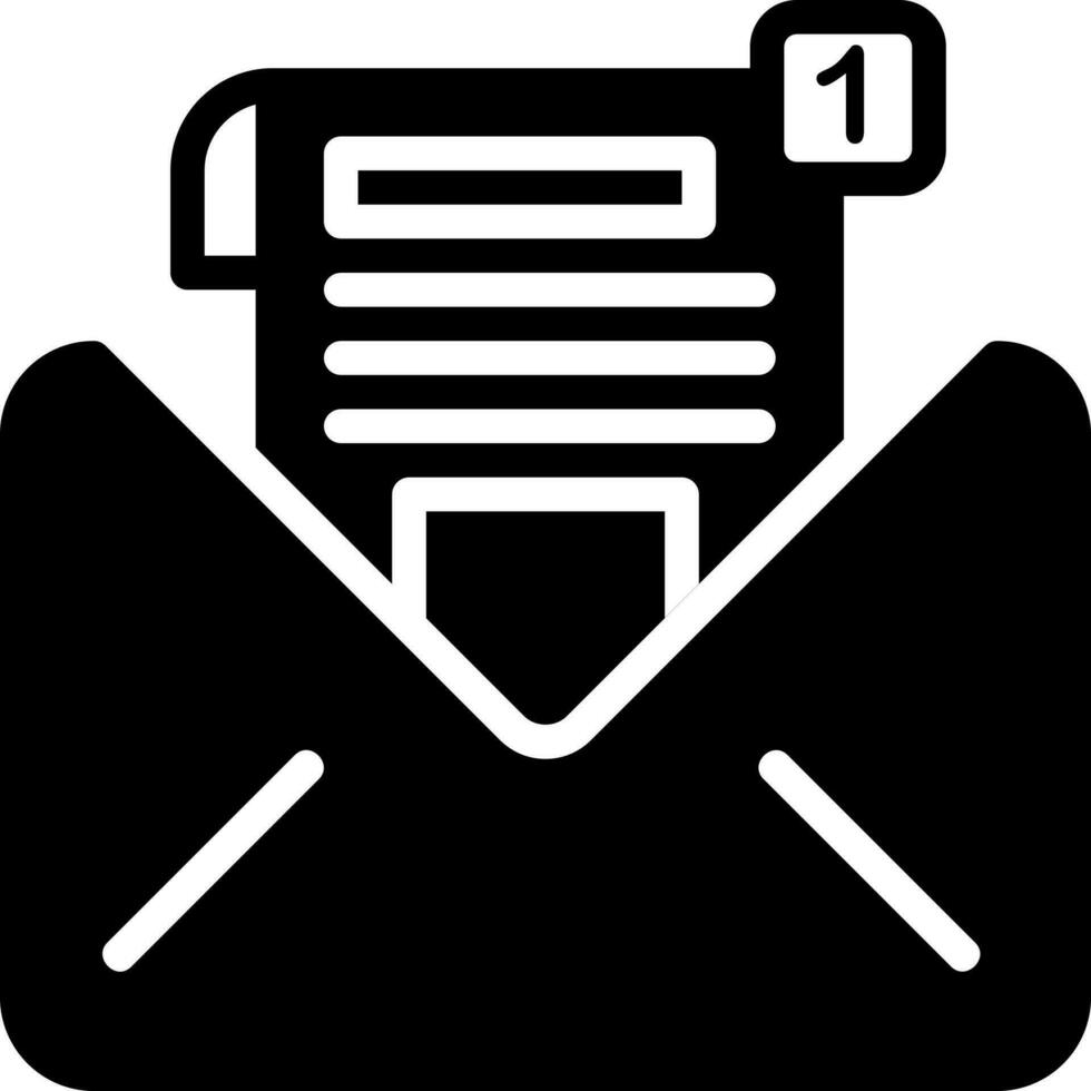solid icon for inbox message vector