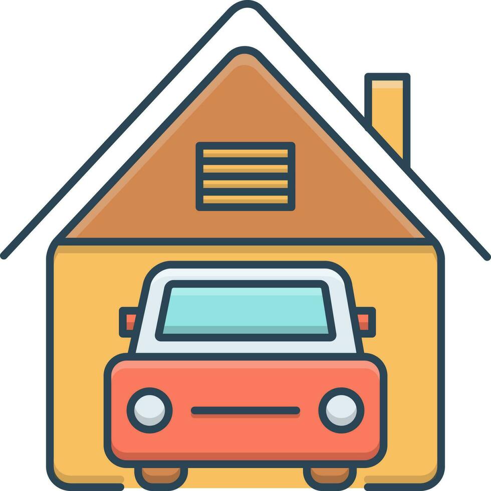 color icon for garage vector