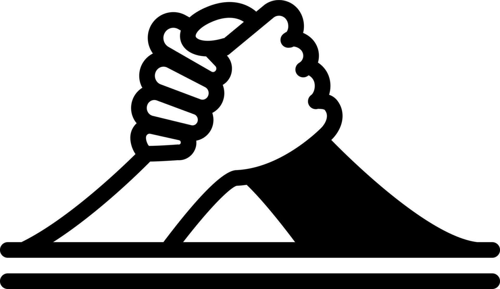 solid icon for arm wrestling vector