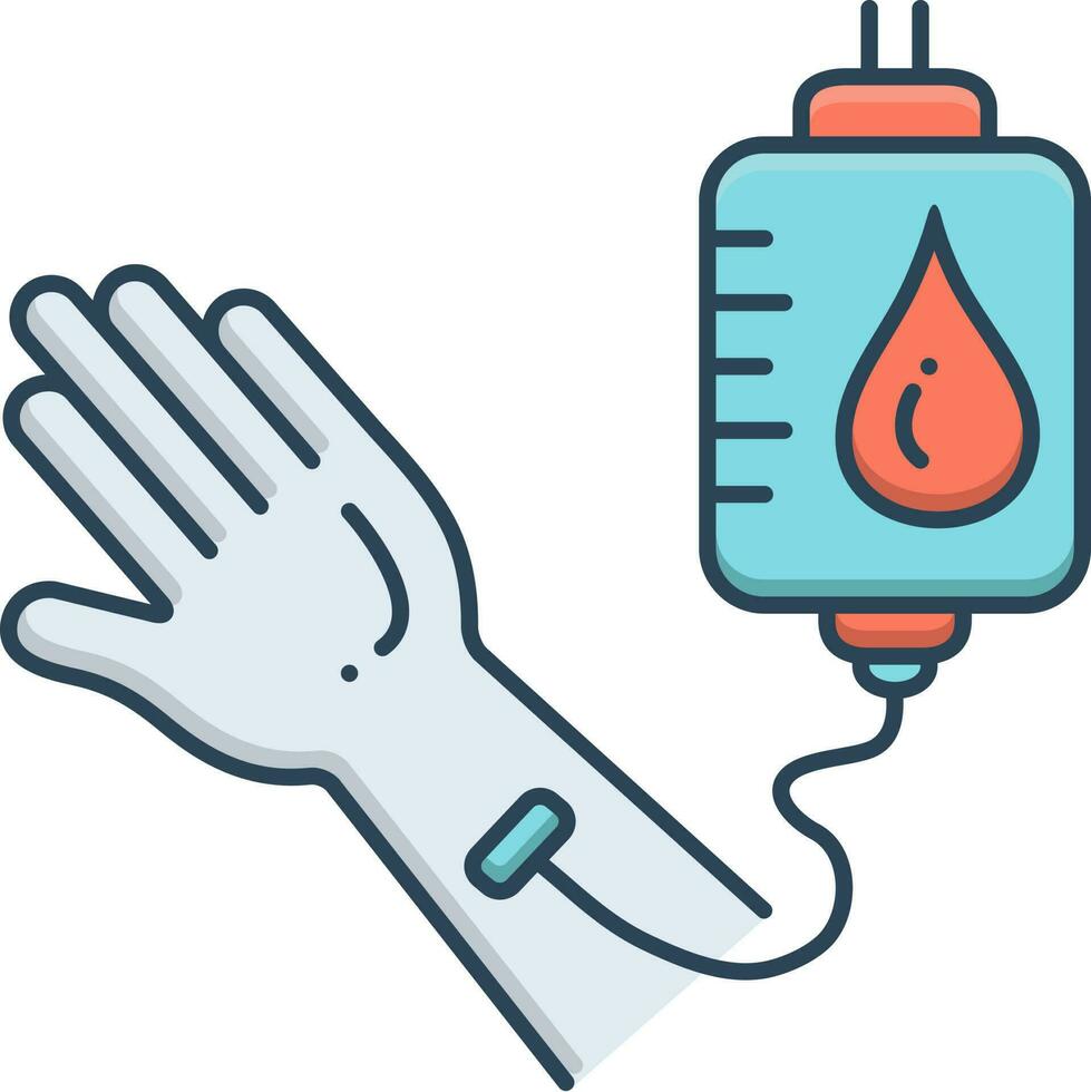 color icon for blood transfusion vector