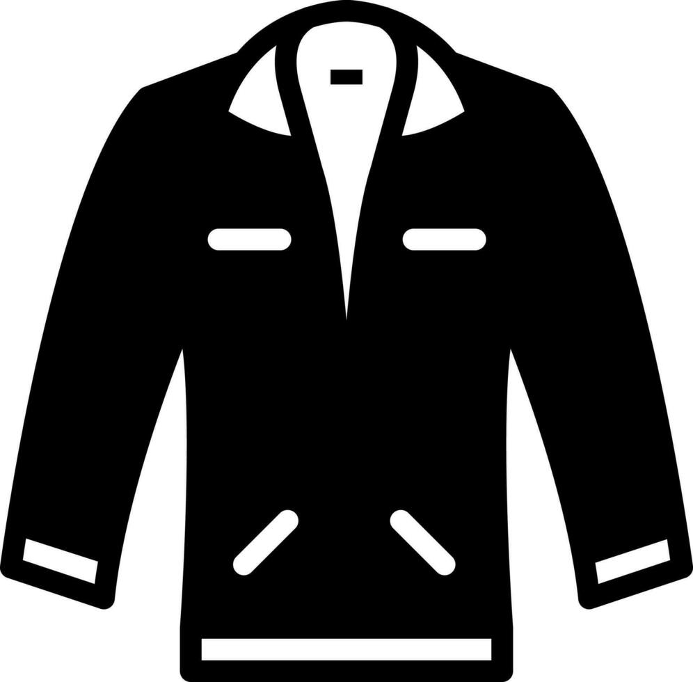 solid icon for jacket vector