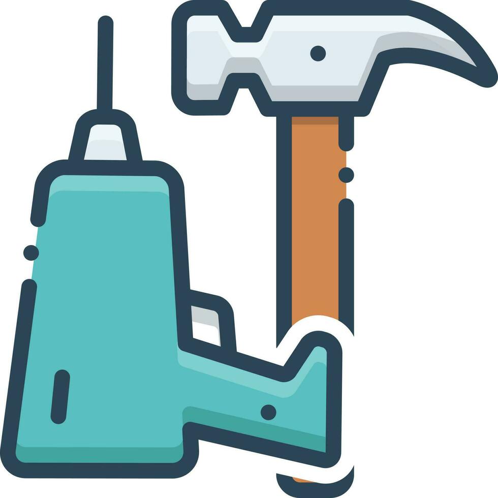 color icon for carpentry service vector