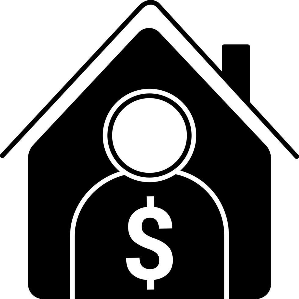 solid icon for real estate broker vector