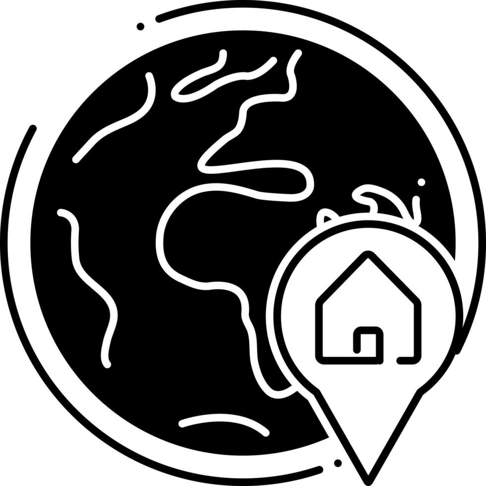 solid icon for global real estate location vector