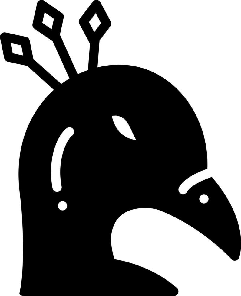 solid icon for peacock animals vector