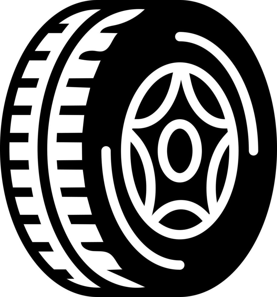 solid icon for tire vector