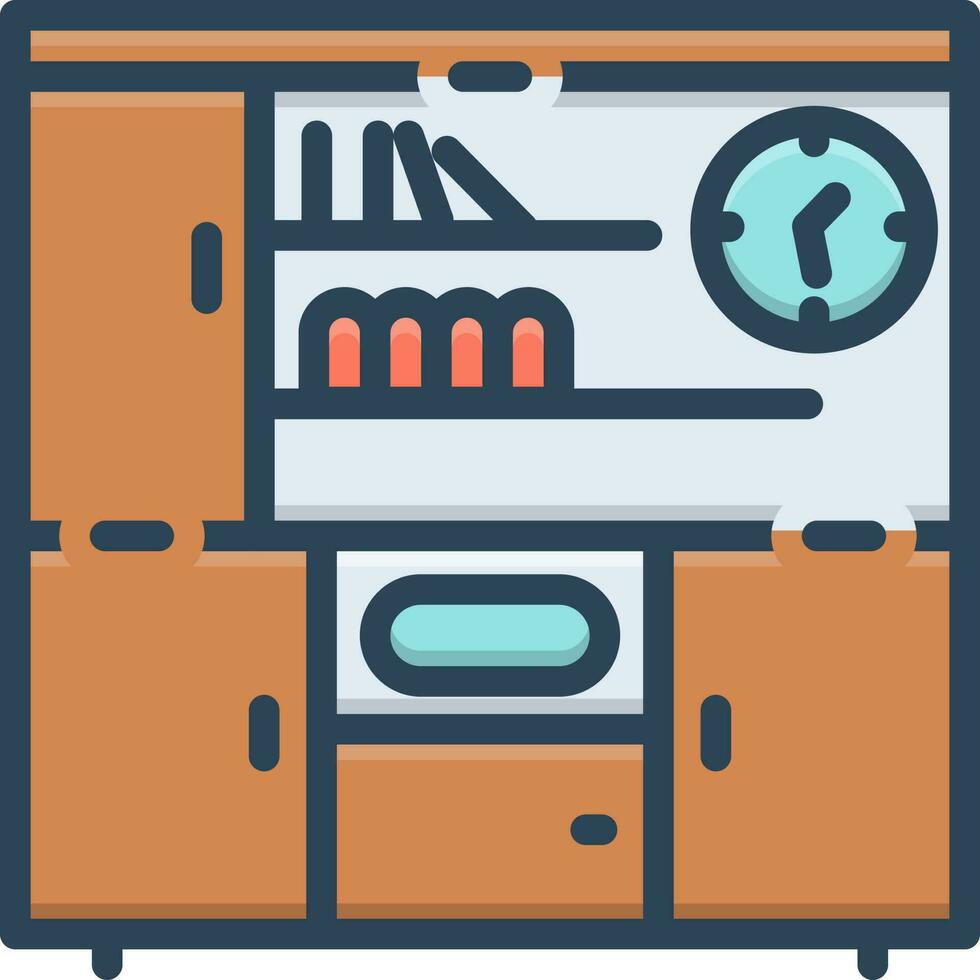 color icon for shelves vector