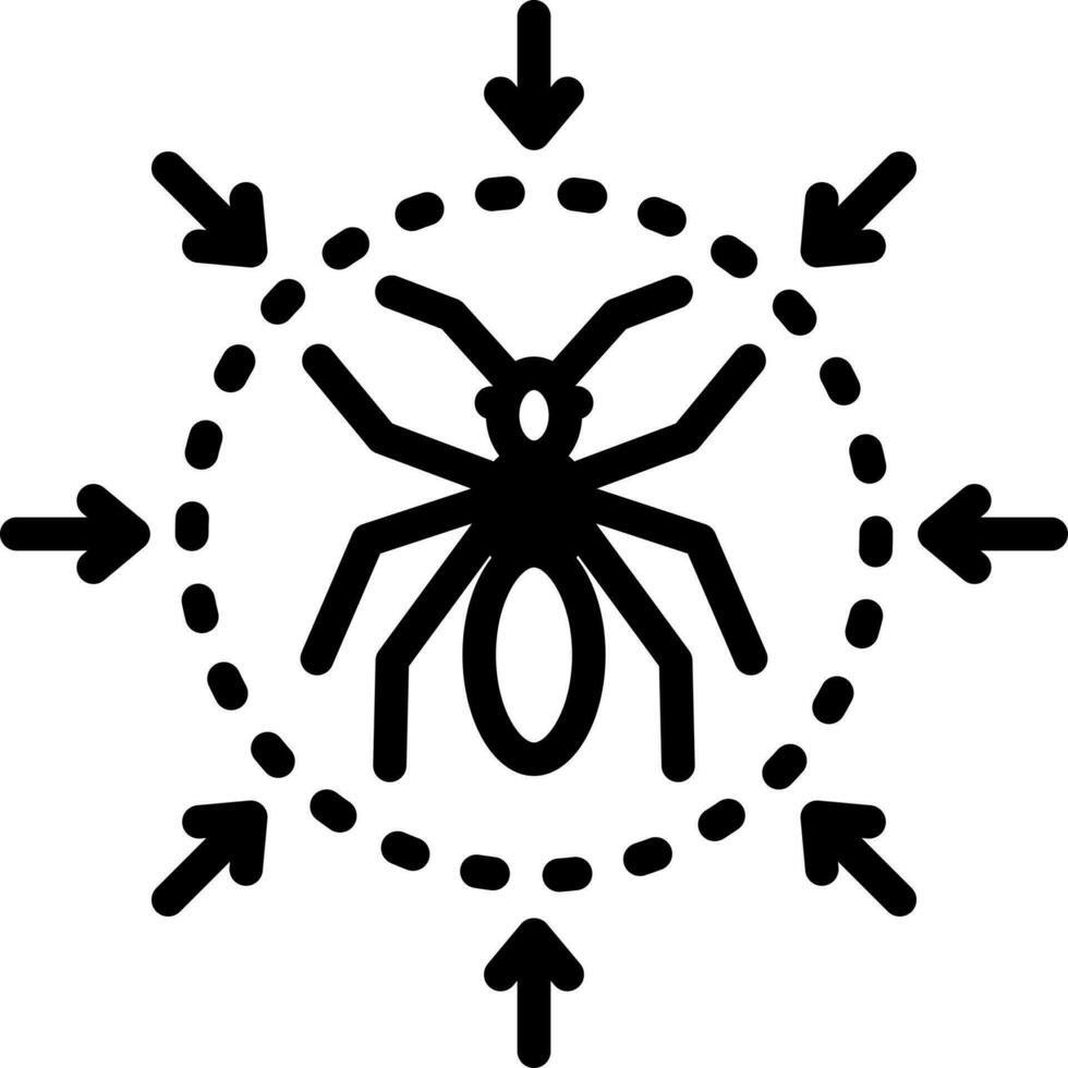 sólido icono para parásito controlar vector