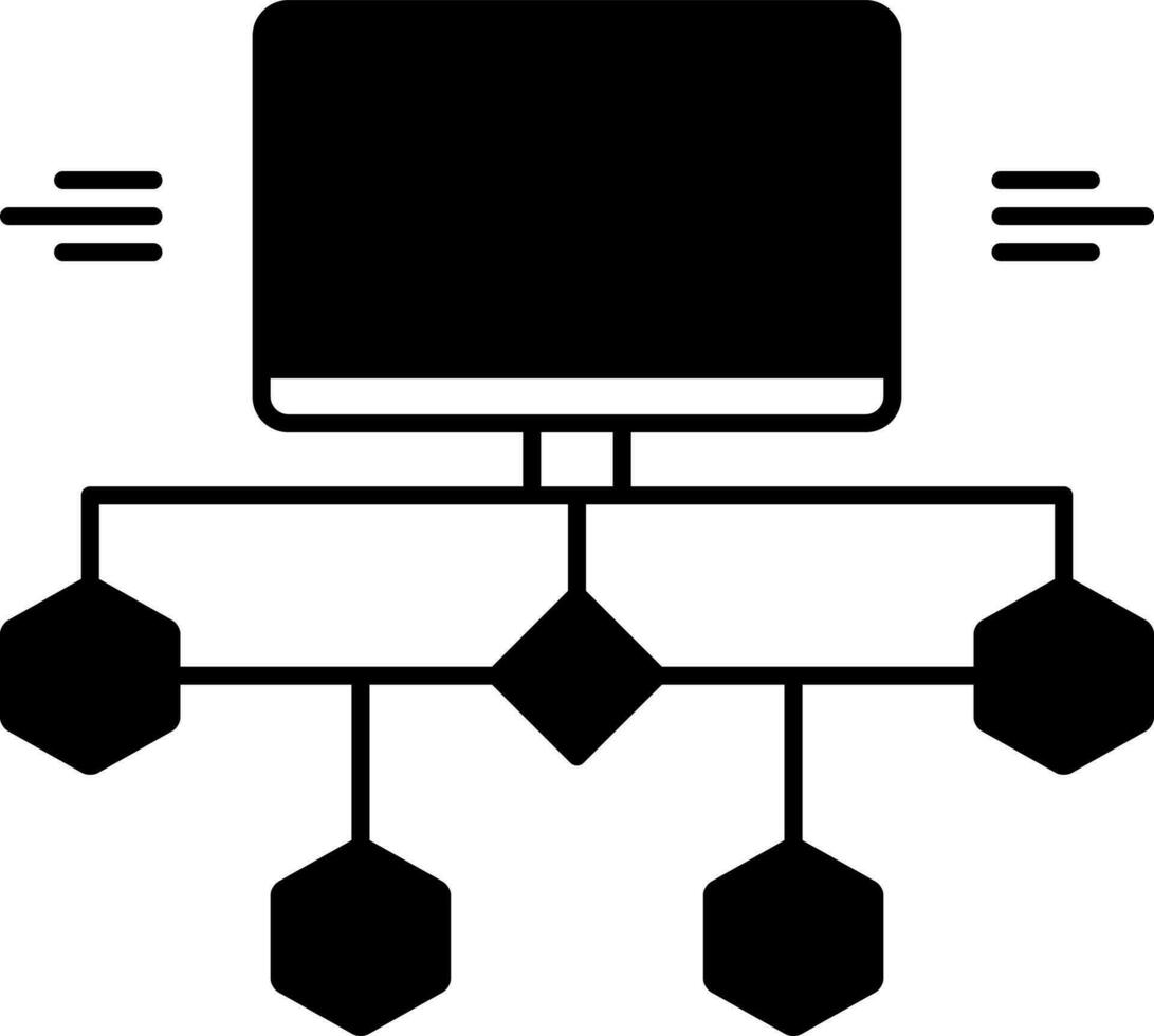 solid icon for flow diagram vector