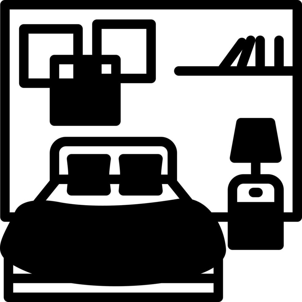 solid icon for bedroom vector