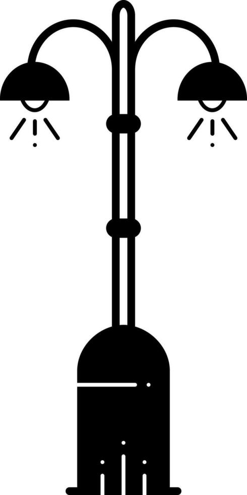 solid icon for lamppost vector