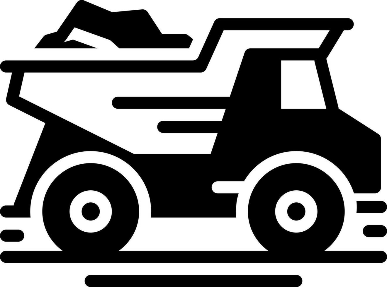 solid icon for dump truck vector