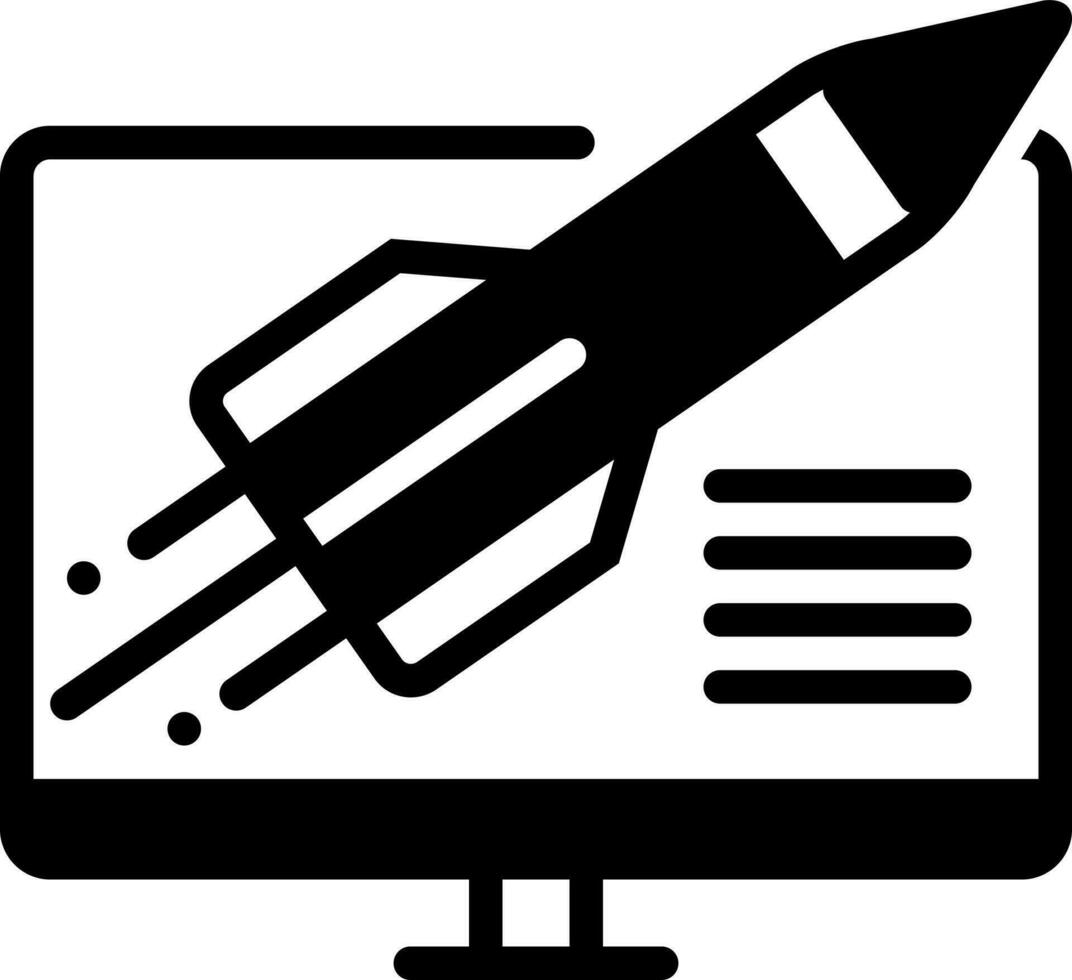 solid icon for project launch vector