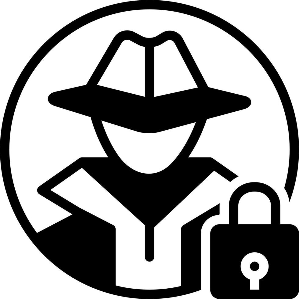 solid icon for anti theft vector