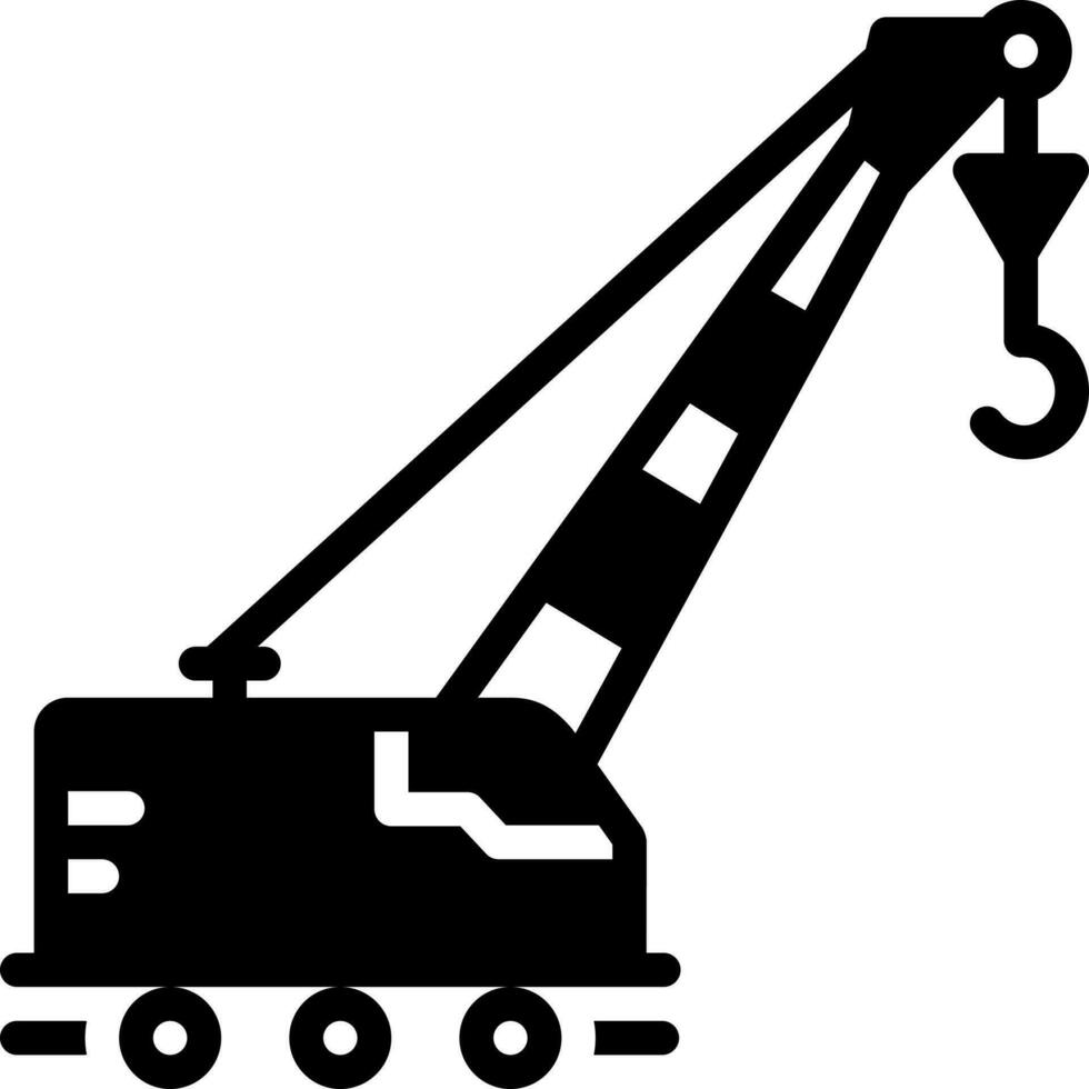 sólido icono para levantamiento grua vector