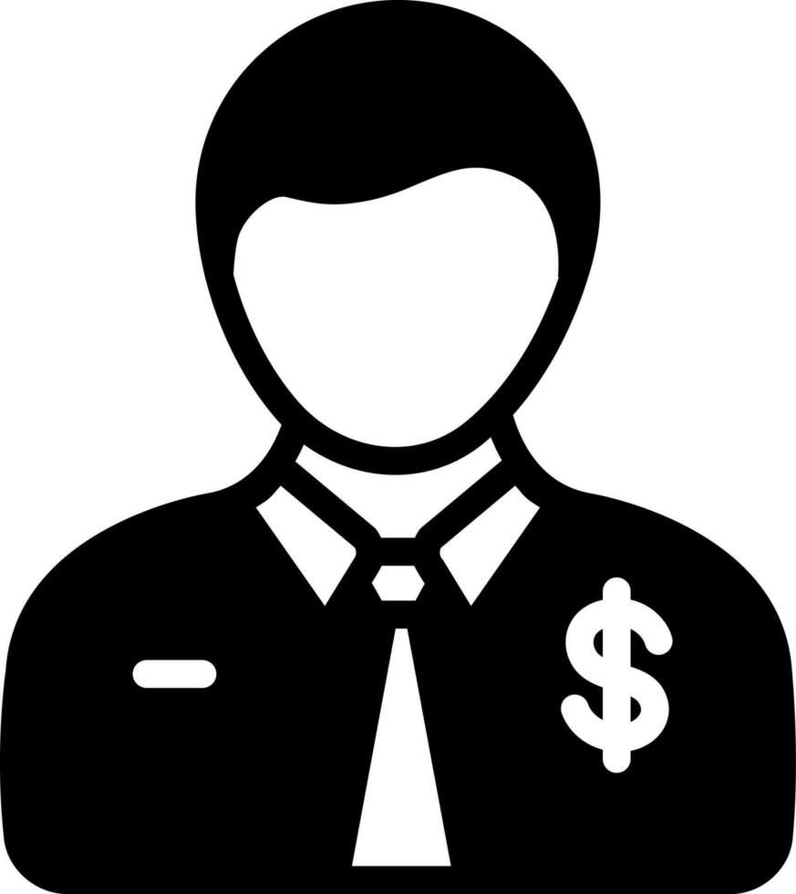 solid icon for business man vector