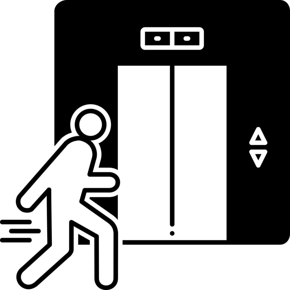 solid icon for elevator vector