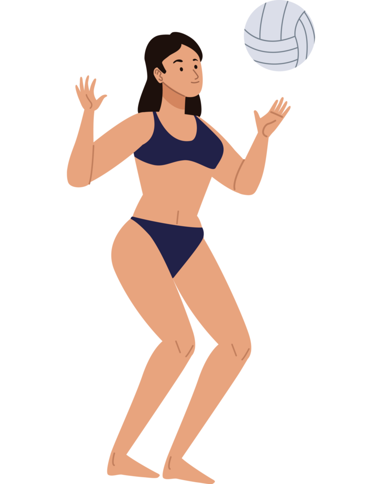 happy woman volleyball player png