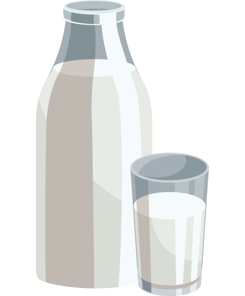 botella de leche y vaso png