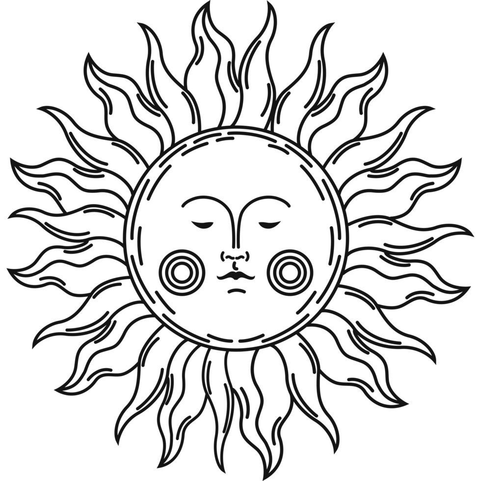 símbolo esotérico do rosto do sol png