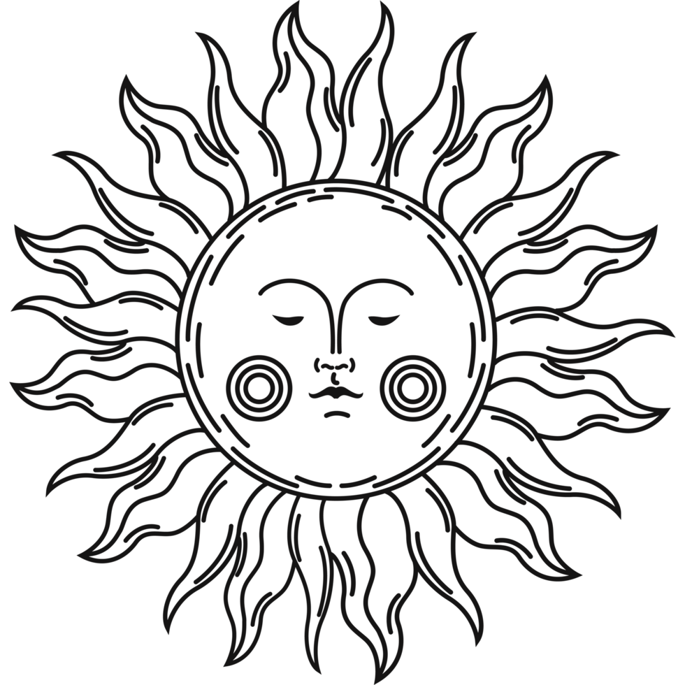 esoteric sun face symbol png