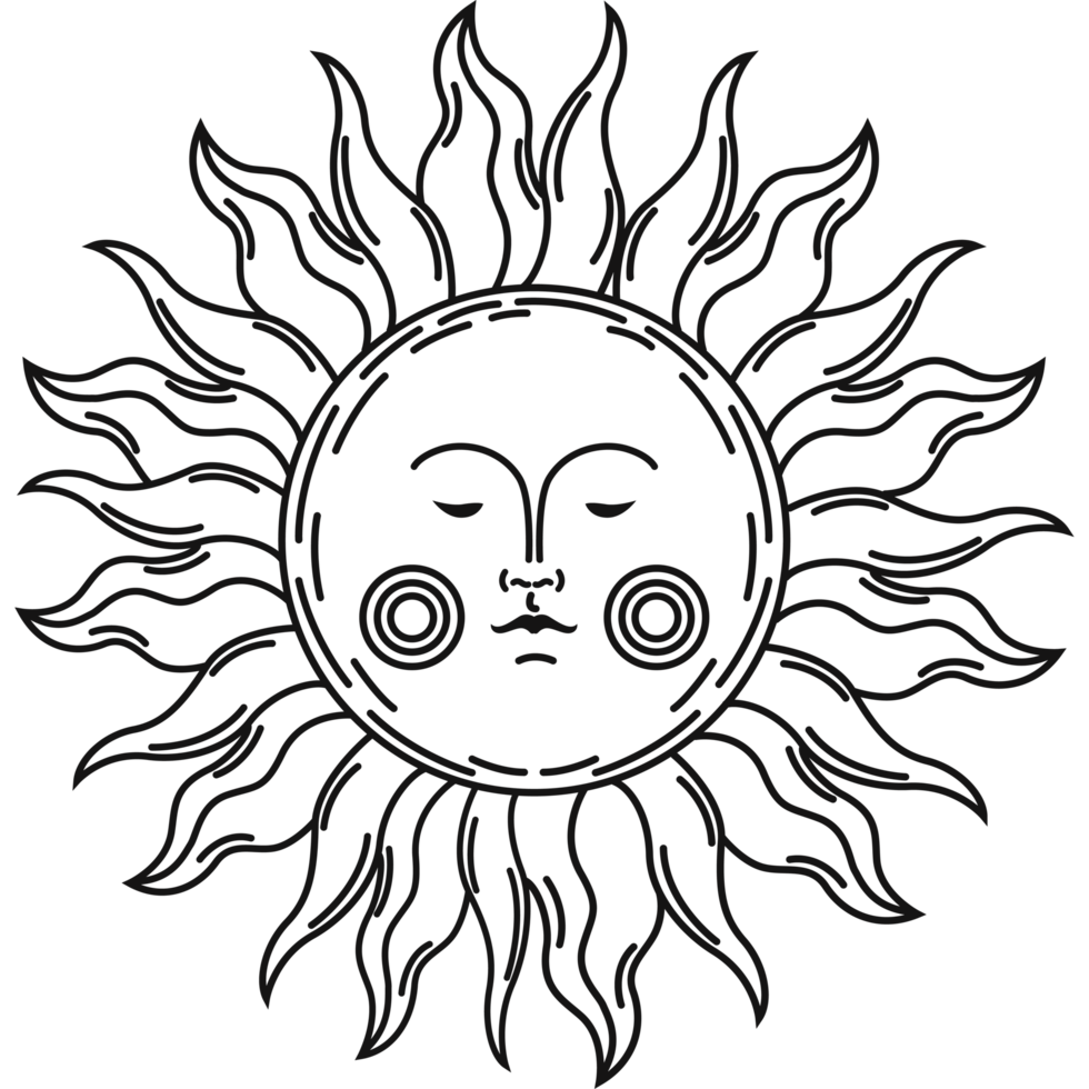 symbole ésotérique du visage du soleil png