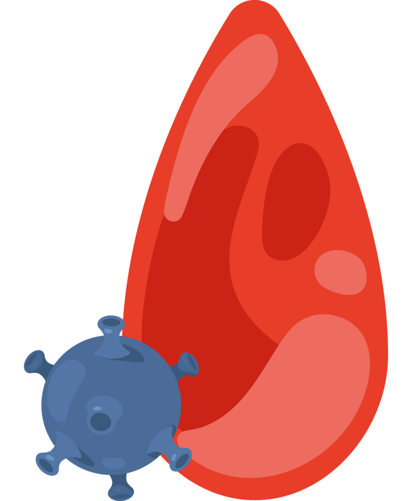blood drop with virus png
