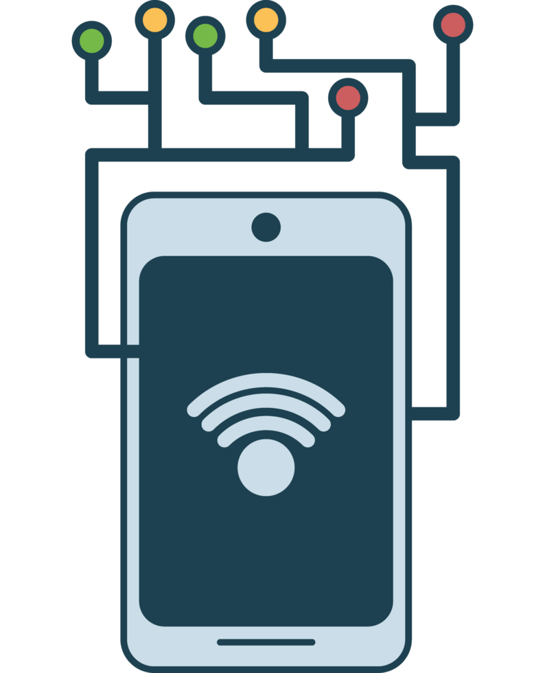 smartphone with wifi signal png