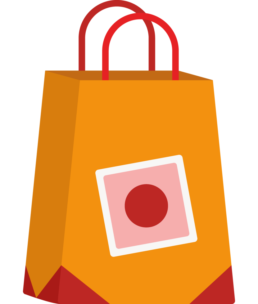 orange shopping bag png