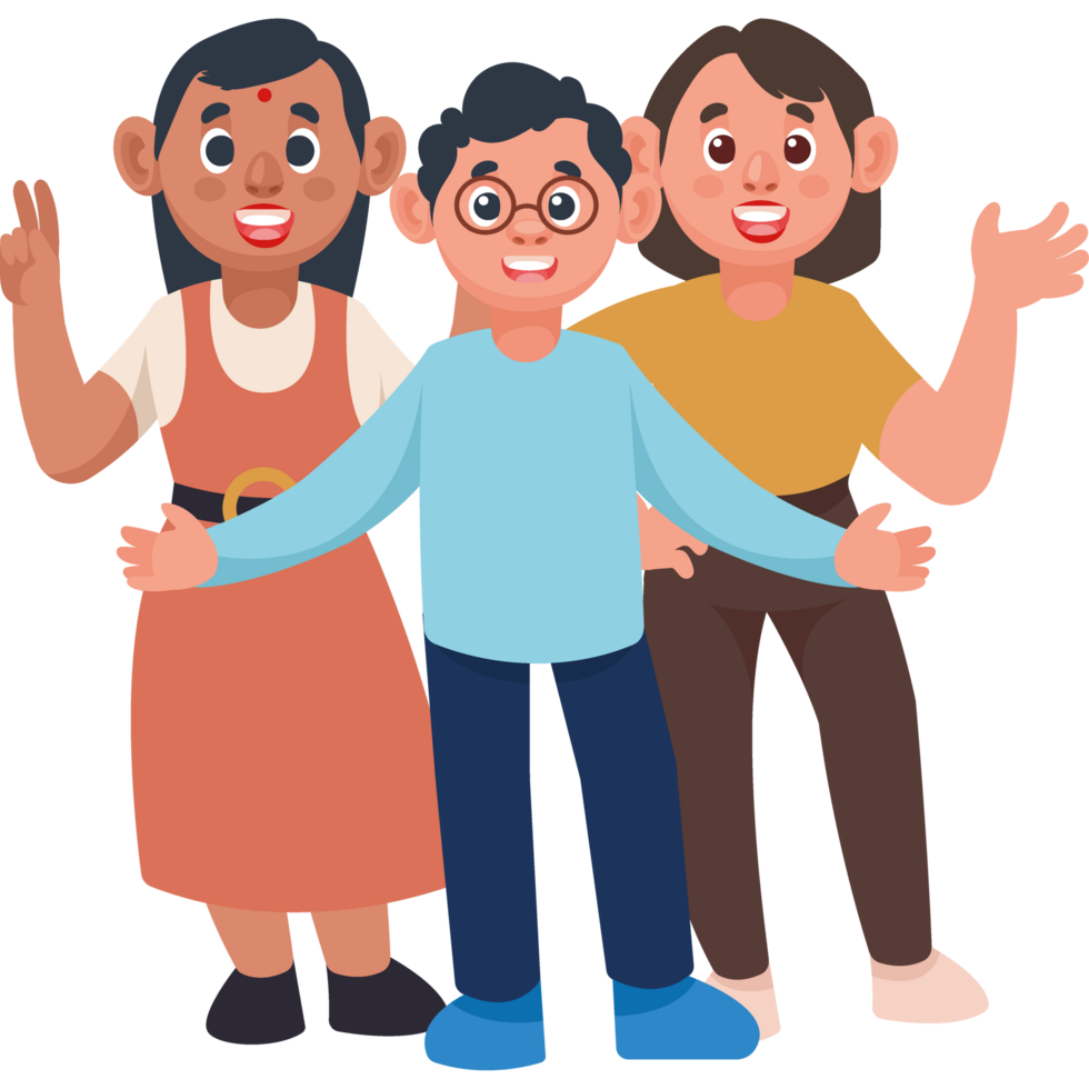 three diversity persons characters png